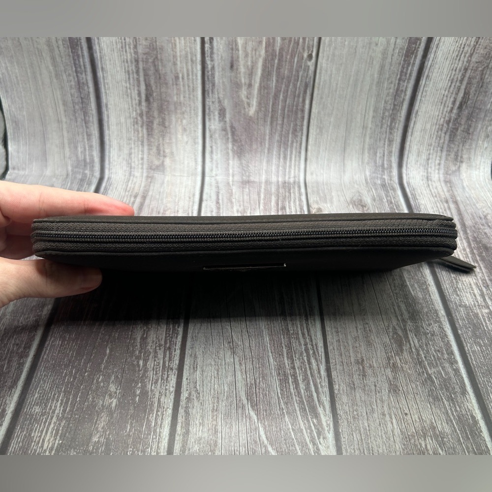 PRADA Tessuto Nylon & Saffiano Leather Zip Long Wallet Chocolate Brown - Picture 6 of 14